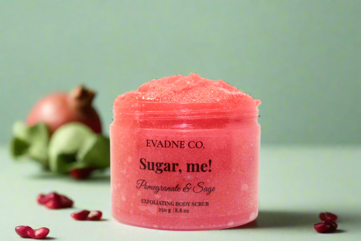 Sugar, me! Pomegranate & Sage Exfoliating Body Scrub 250G - Evadne Co.