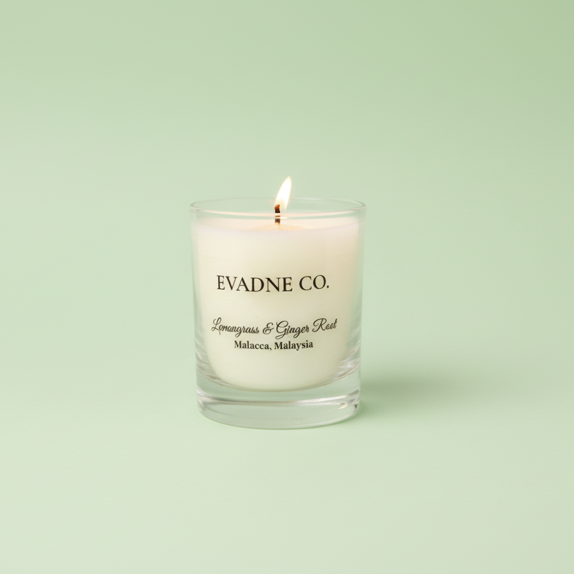 Lemongrass and Ginger Root Soy & Coconut Candle 200G - Evadne Co.