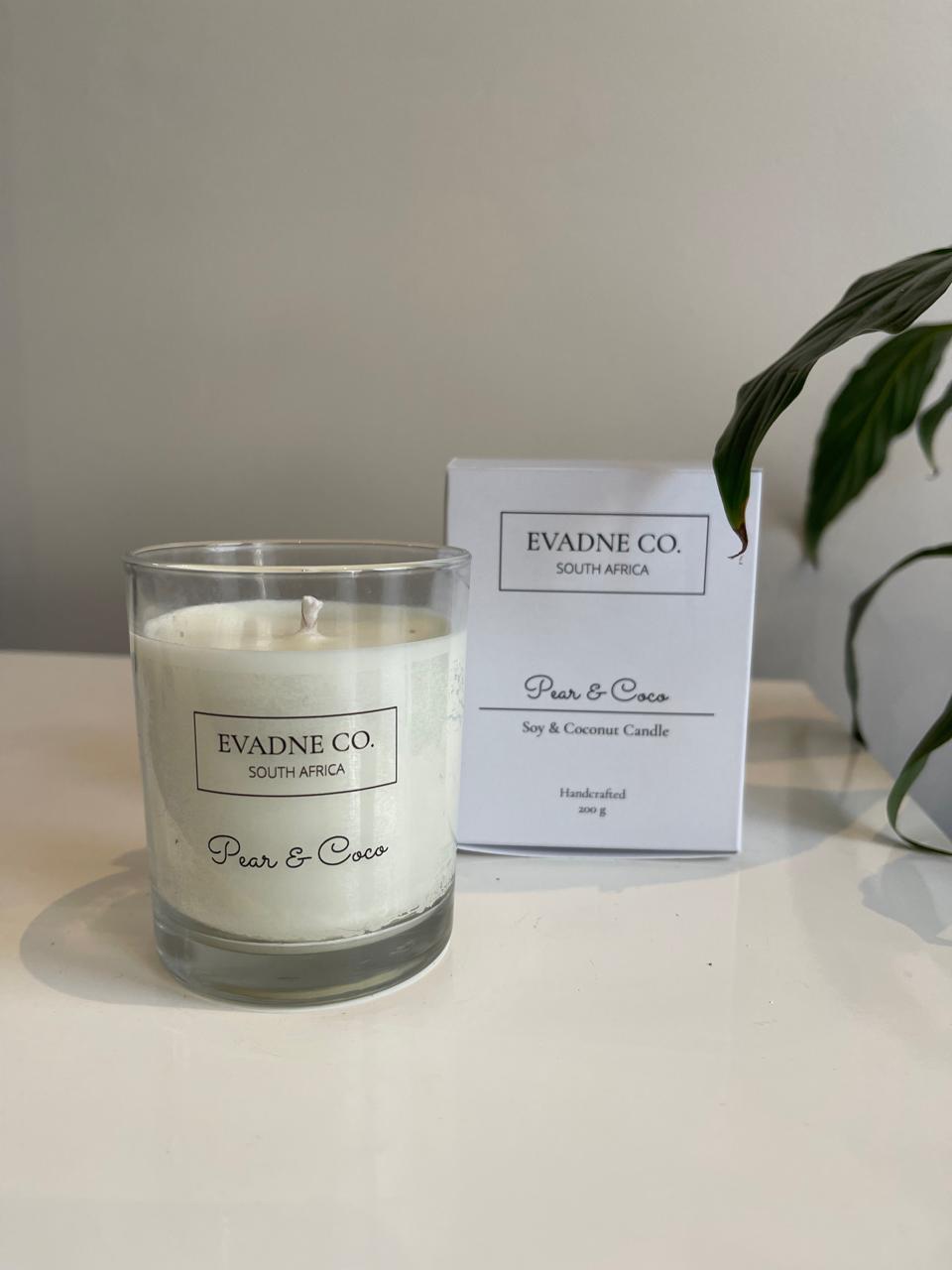 Pear & Coco Soy & Coconut Candle 200G - Evadne Co.